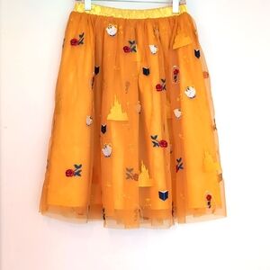 Hanna Andersson Disney Beauty & the Beast beautiful embroidered skirt Girls M